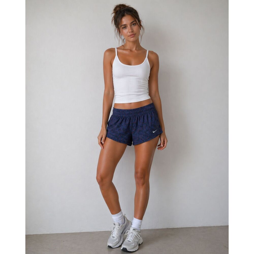 Nike Dri-FIT Running Shorts Women’s Small Blue Abstract Gym Athletic Lined NWT